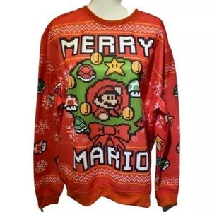 Ugly Christmas Sweater Super Mario 